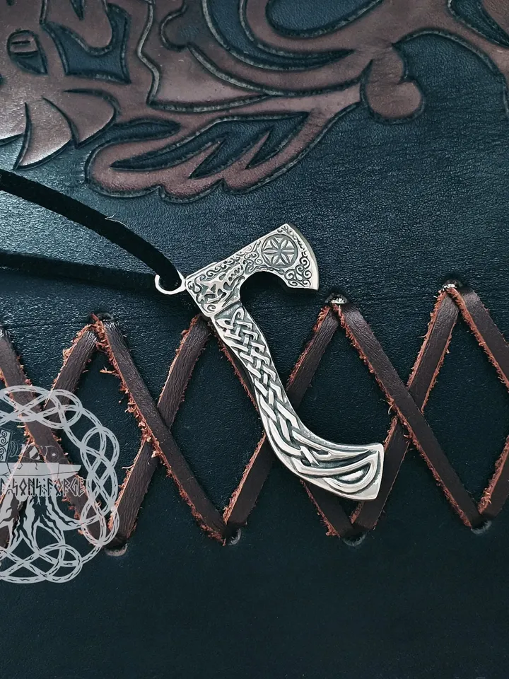 Viking Axe Pendant Sterling Silver Battle Axe Pendant Berserk Symbol Scandinavian Jewelry Norse Viking Jewelry