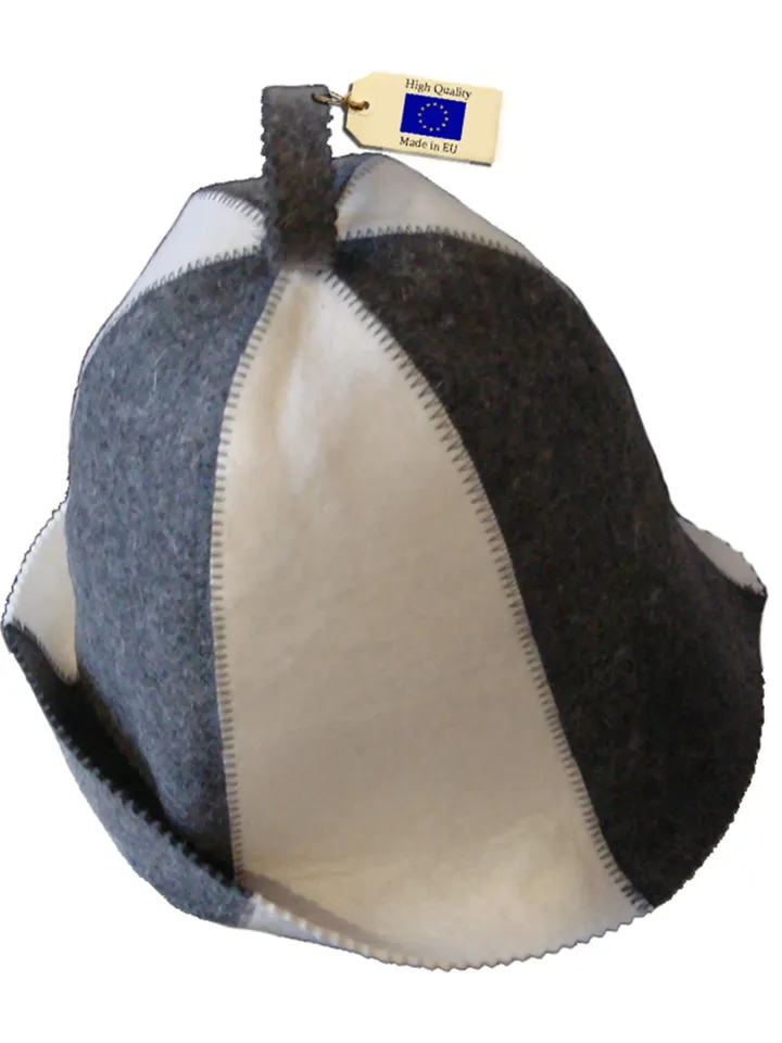 Wool Sauna Hat White & Dark