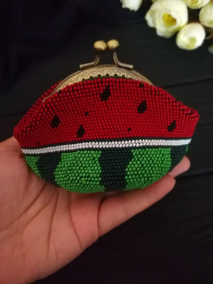 PDF Bead Crochet Pattern , Ladies' Wallet , Cute Purse with a bow for coins