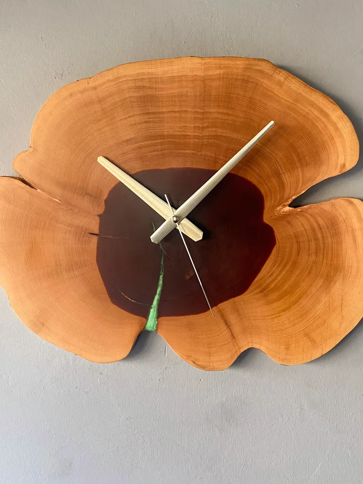 Juniper Wood Wall Clock 17", Clocks for Wall, Custom Clock, Farmhouse Wall Clock, Handmade Wall Clock