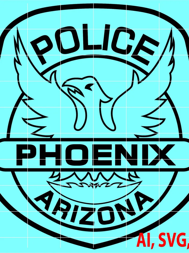 Police Badge, State of Arizona Phoenix Police Badge, Logo, Seal, Custom, Ai, Vector, SVG, DXF, PNG, Digital
