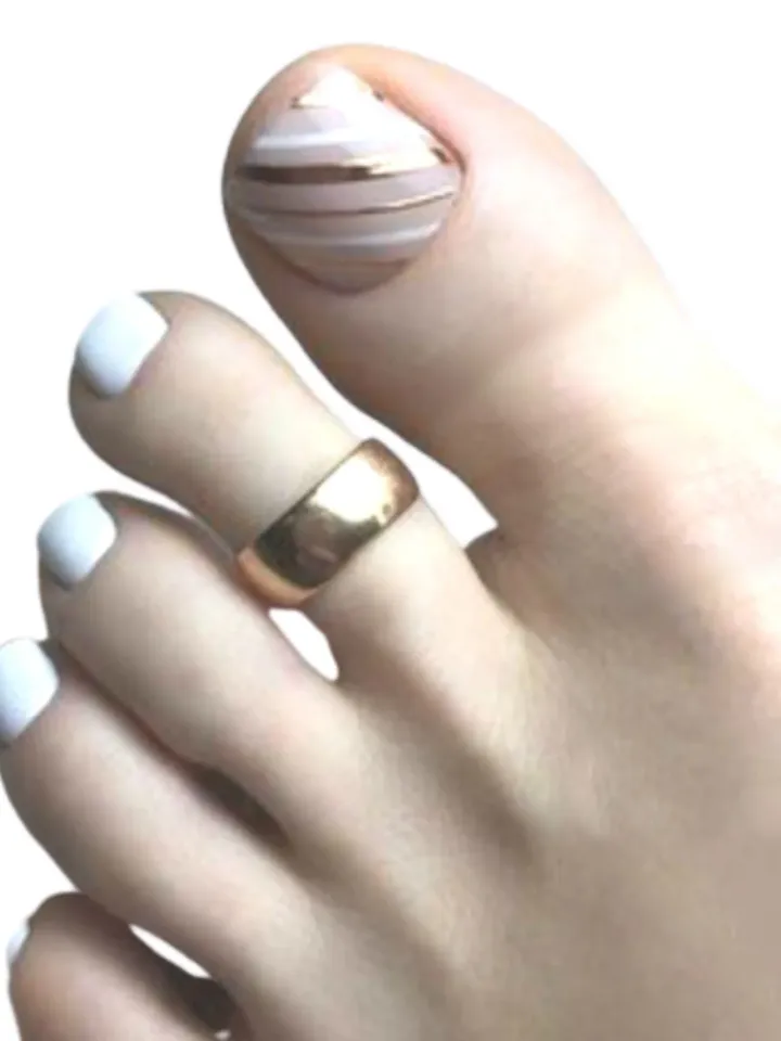 Gold toe ring, 14k Gold Wide toe ring, gold filled toe ring, Adjustable toe ring, plain toe ring, thick toe ring, toe ring for women,  6mm