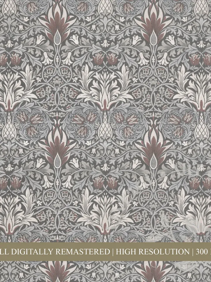 William Morris Textile Wall Art Vintage Print, Muted Floral Ornament, PRINTABLE Home Decor | 83