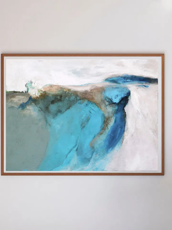 Extra Large Wall Art abstract, Abstract Brush strokes, Warm Living Room Decor, Blue Abstract Painting, Art Painting, Abstract Art Print,