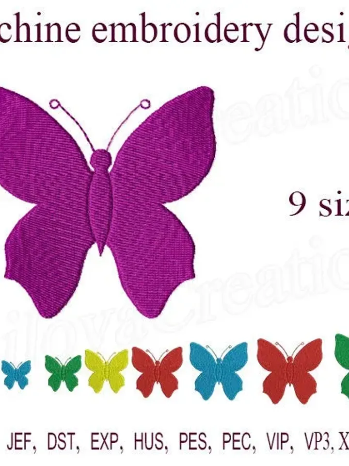 Butterfly embroidery design Silhouette embroidery pattern for girls