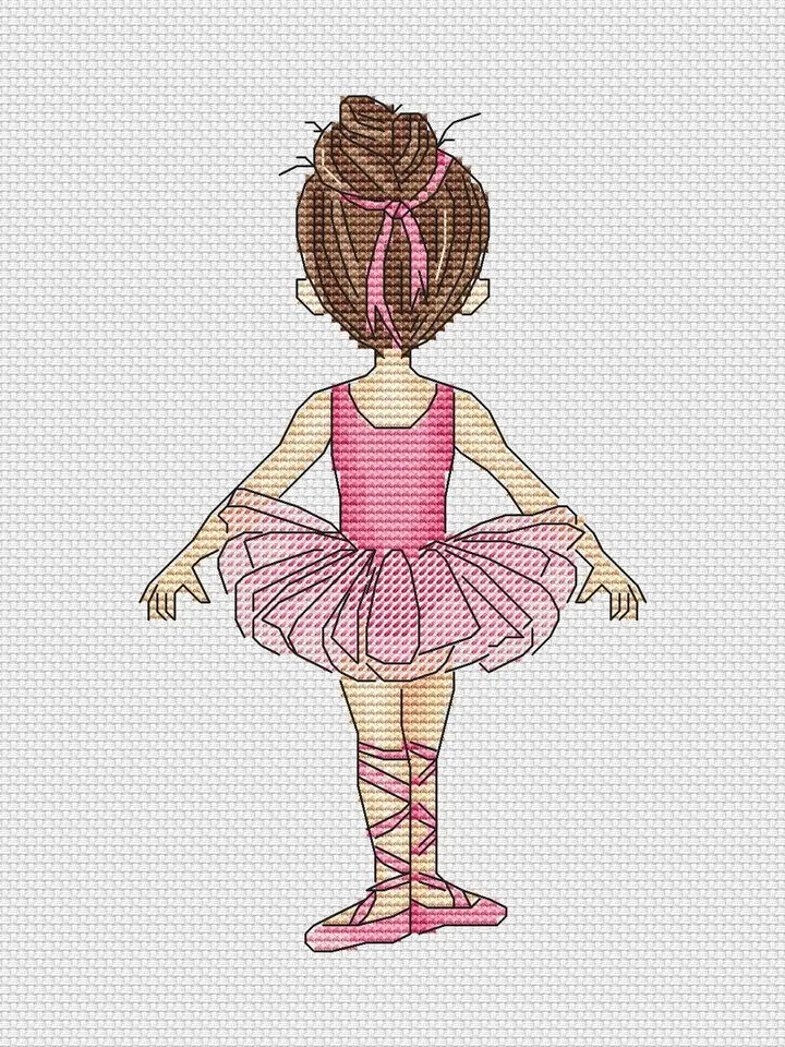 Ballerina Cross Stitch Pattern PDF, Ballet dancer Cross Stitch Pattern Modern