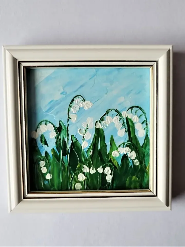 Small wall decor, Mini painting, Floral paintings, Landscape art, Textured acrylic painting, Impasto paintings for sale