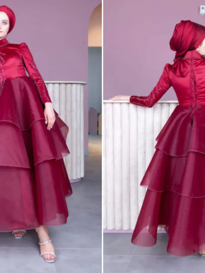 AHUNARE HIJAB - Wedding Dress, Muslim Evening Gown, Nikah, Islamic Wedding, Engagement, Bridesmaid,