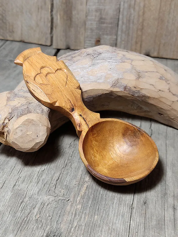 Handmade wooden coffee scoop Tea scoop Wood gift coffee lovers Wood anniversary year Cherry wood spoon anniversary gifts