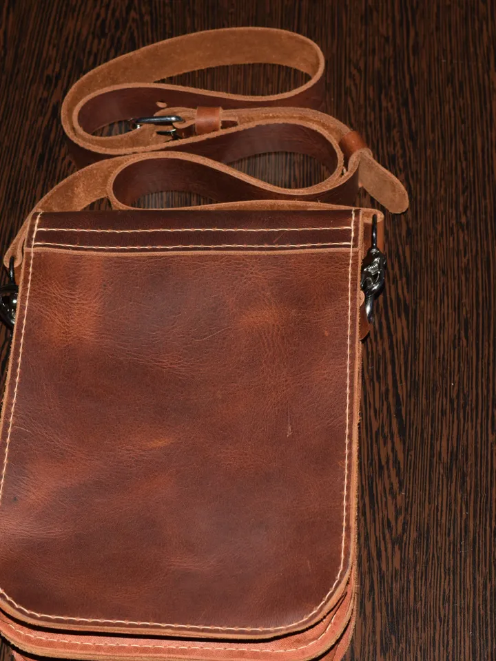 Leather shoulder Bag  - Leather Wax - Shoulder Bag - Vintage Shoulder Bag - Shoulder Bag