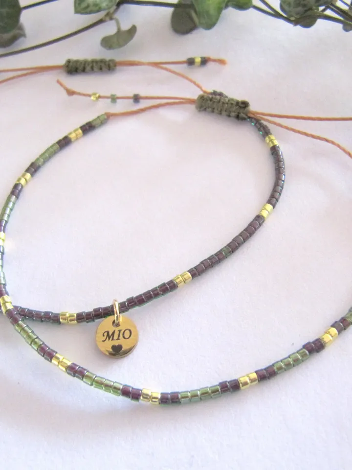 2x Filigree bracelets Miyuki, Bracelet, Miyuki Delica, Glas beads minimalistic bracelet