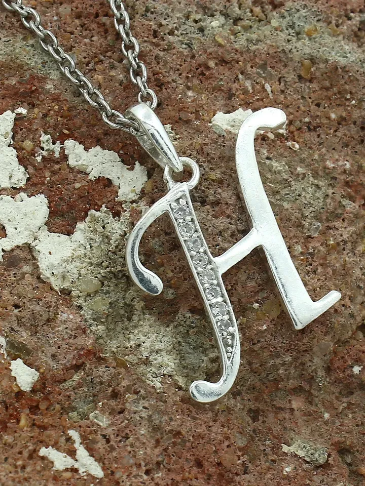 CZ Letter Pendant, Initial Letter Charm, Personalized Necklace, 925 Sterling Silver Pendant, CZ Letter, Pave Pendant, Letter Necklace