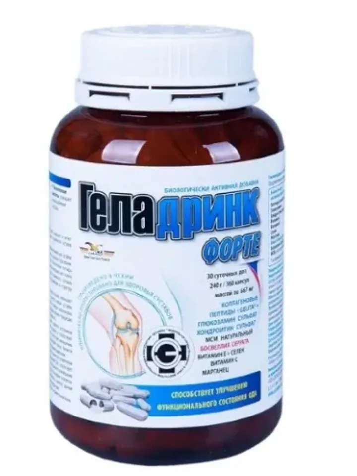 Geladrink forte 360 caps. chondroprotector cartilage metabolism collagen stimulator joints spine