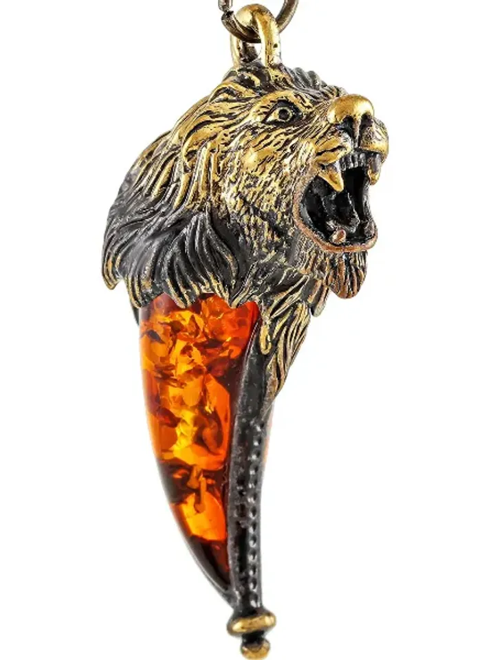 Men's pendant Leo zodiac necklace lion jewelry pendant for men Animal necklace Amber jewelry Amulet pendant gift men