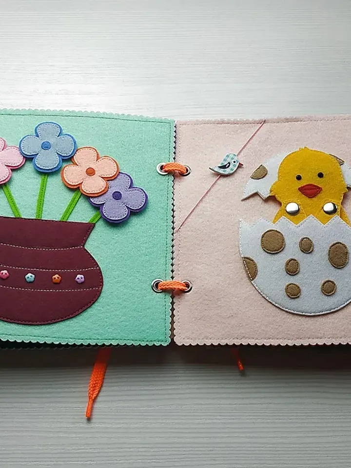 Quiet book pattern, felt pattern, felt dollhouse animals quiet book, felt sewing pattern, kids toddler toys, Easter gift