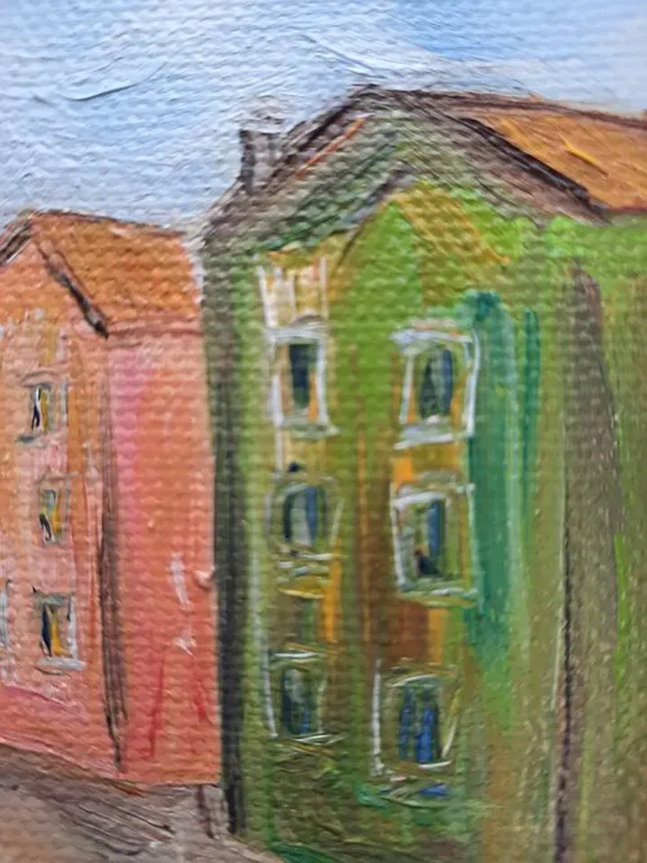 Venice oil painting Italy oil painting Burano painting