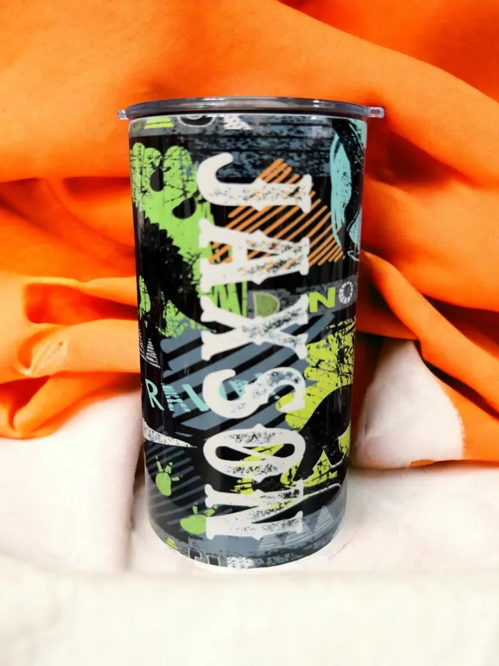 BUNDLE of Dinosaur Kids Boy Sublimation Tumbler Designs - 20oz Skinny Tumbler Wraps Templates