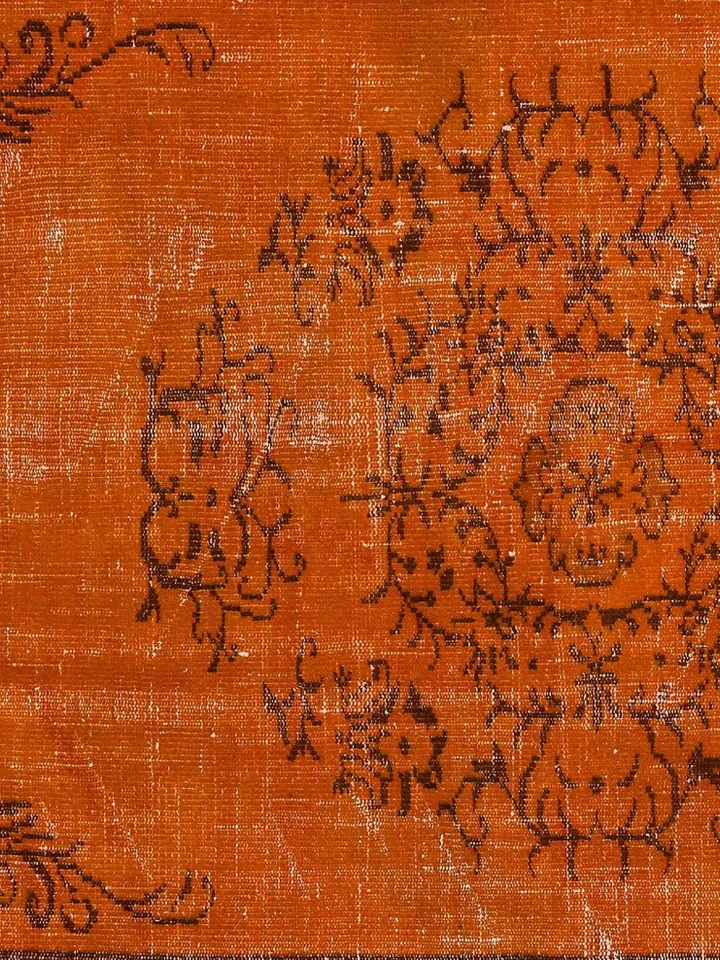 Orange Turkish Rug for living room, Turkish Rug, Oushak carpet, Home decor, 5,3x8,7 ft