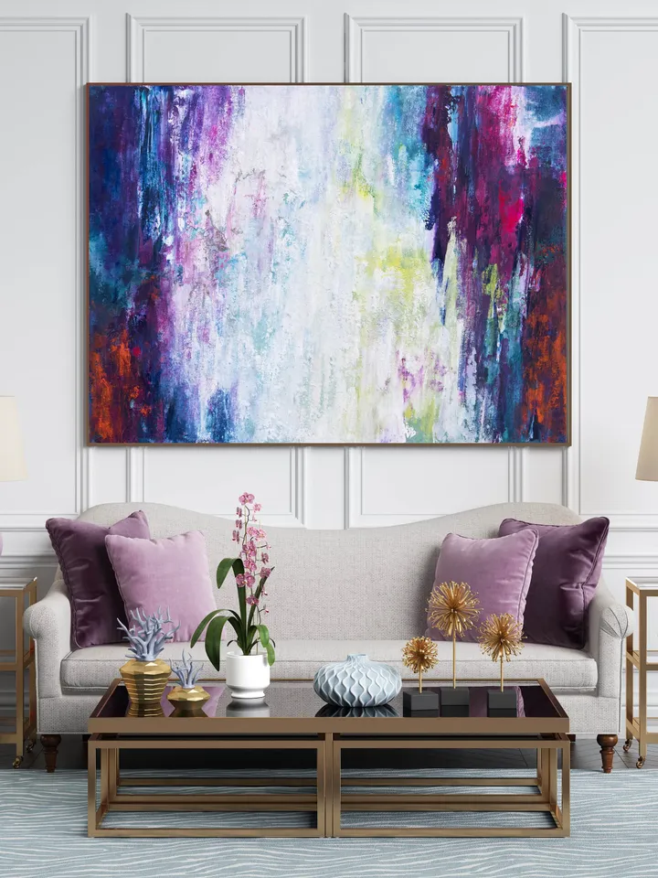 Large Wall Art Oversized, Palette Knife Painting, Abstract Canvas Wall Art, Colorful Abstract Painting Large, Modern Abstract Art