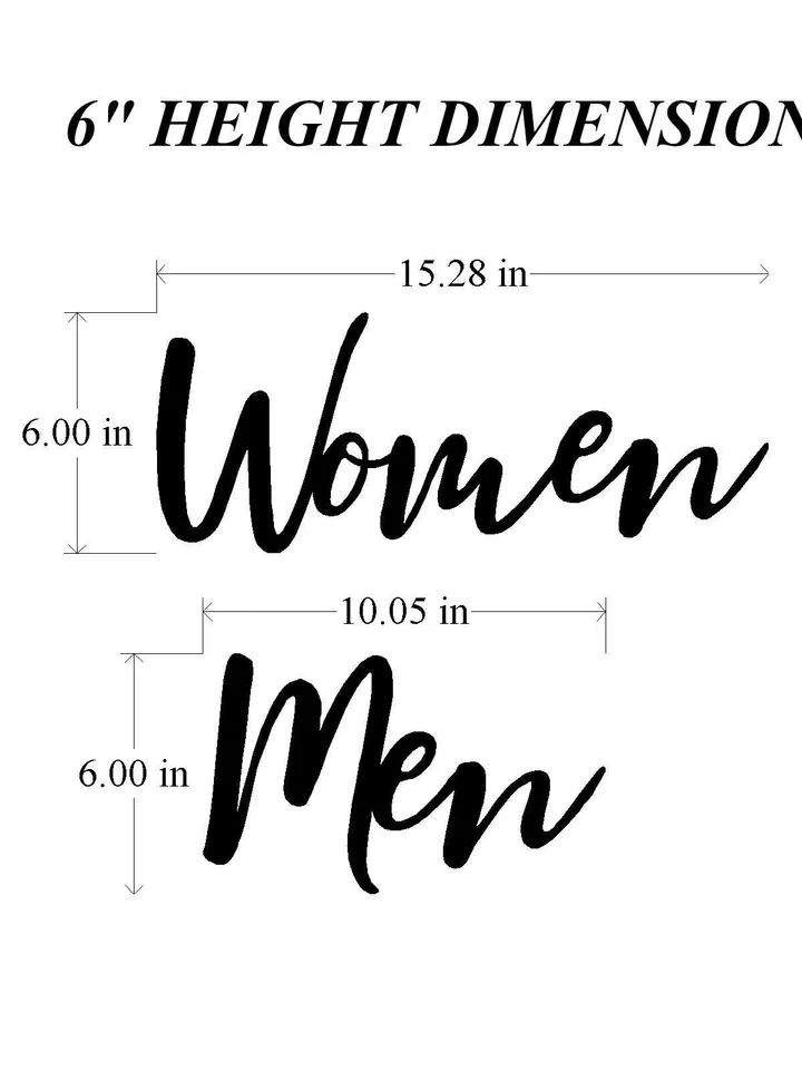 Men Women Restroom Sign, Metal Word Sign, Restaurant Restroom Decor, Public Bathroom sign,
