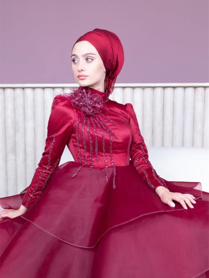 AHUNARE HIJAB - Wedding Dress, Muslim Evening Gown, Nikah, Islamic Wedding, Engagement, Bridesmaid,