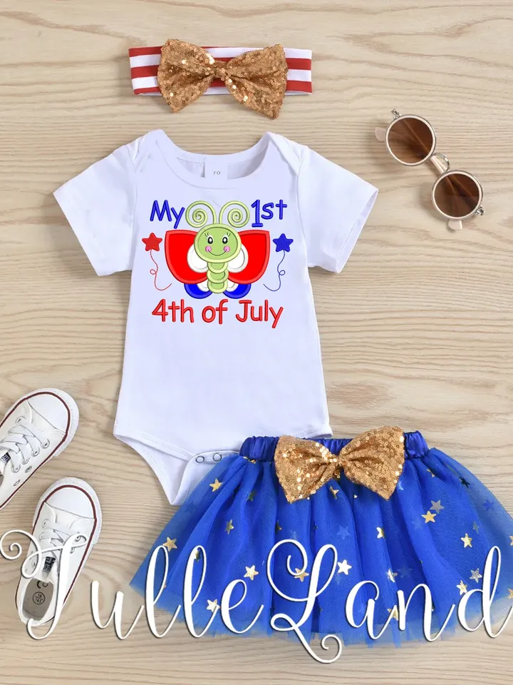 My 1st 4th Fourth of July Little miss america American Patriotic Unicorn USA Applique Design for Machine Embroidery