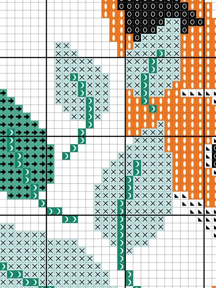 Fox cross stitch pettern. Baby cross stitch pettern.