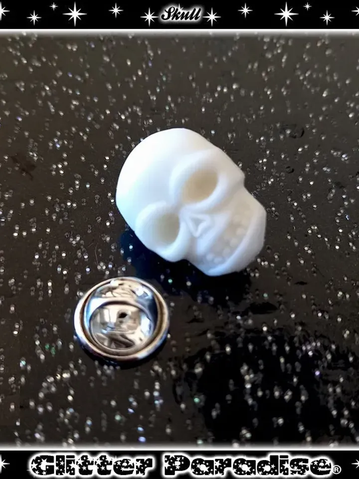 Skull - Pins - Skull - Ghoul Pins - Punk - Rockabilly Pins - Skull Pins - Cute & Dead - Crossed Bones - Skeleton Pins - Glitter Paradise®