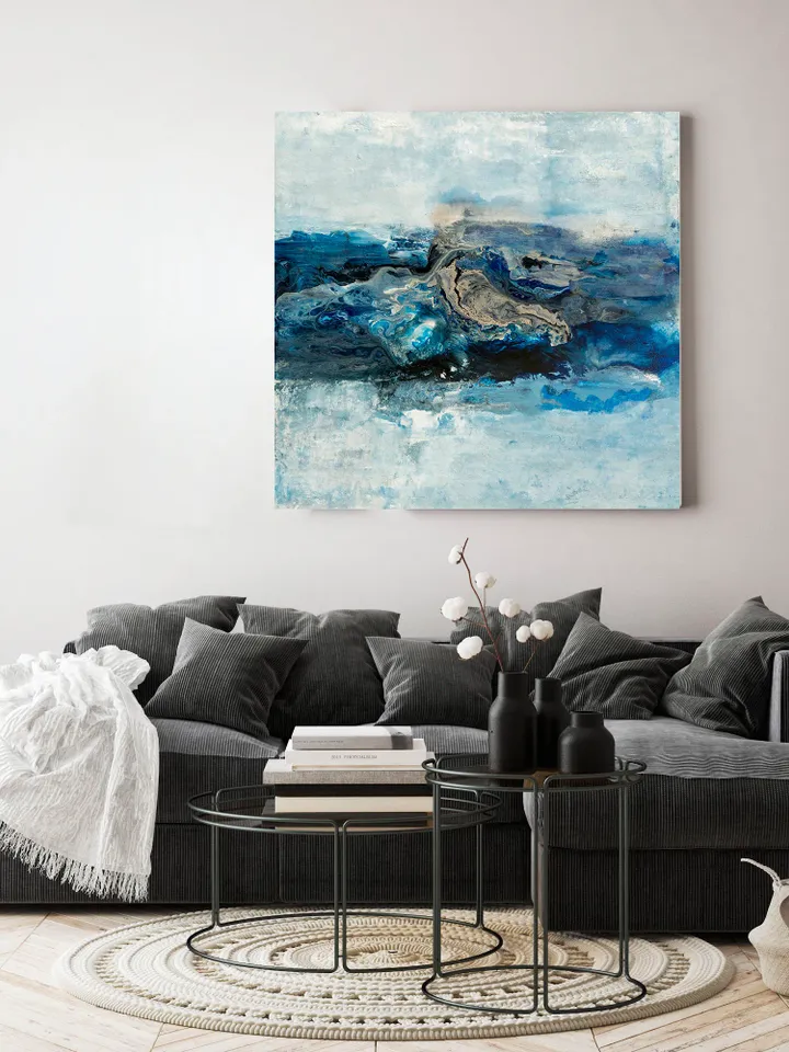 Abstract Art. Abstract Painting.Seascape Painting.Paintings on Canvas Original.Acrylic Painting.Modern Painting.Large Painting.Blue Painting