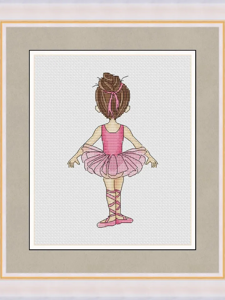 Ballerina Cross Stitch Pattern PDF, Ballet dancer Cross Stitch Pattern Modern