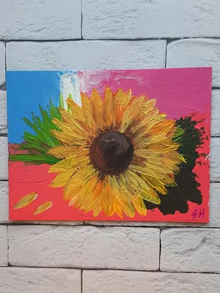 Sunflower pictures for wall Sunflower painting original art Sunflower artwork