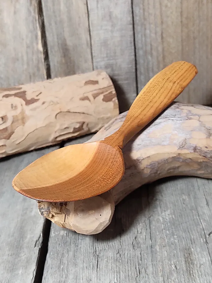 Handmade eating wooden spoon, Hand carved apricot spoon, Kitchen wooden spoon, Wooden soup spoon, Wooden tablespoon