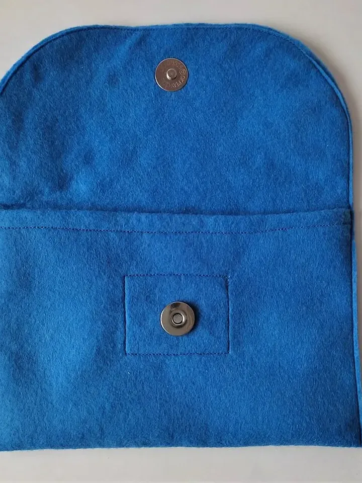 手拿包 Felt clutch blue cosmetic bag small bag flower handbag
