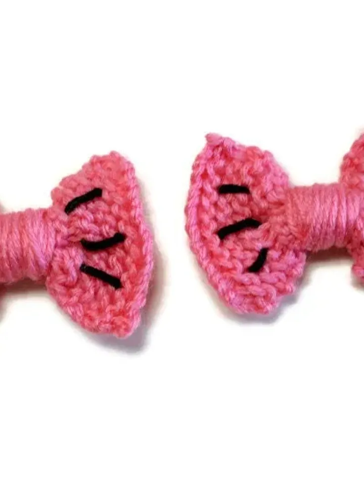 Yarn Watermelon Bow Set, Fruit Hair Clip, Bows on Nylon Headband or Clip, Hair Bows for Girls, Pink Piggies Hair Clips, Large Big Hair Bows
