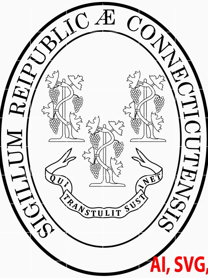 Seal of Connecticut Custom, Ai, Vector, SVG, DXF, PNG, Digital