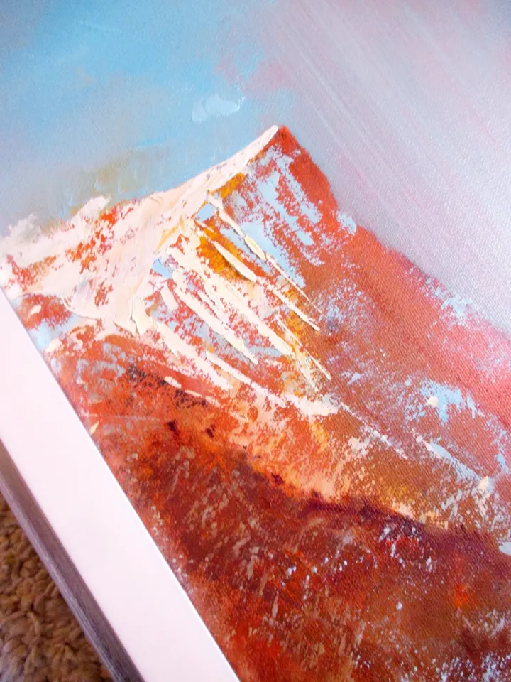 Rocky Mountains Painting ORIGINAL OIL PAINTING on Canvas, Landscape Painting Original Impressionist Art by "Walperion"