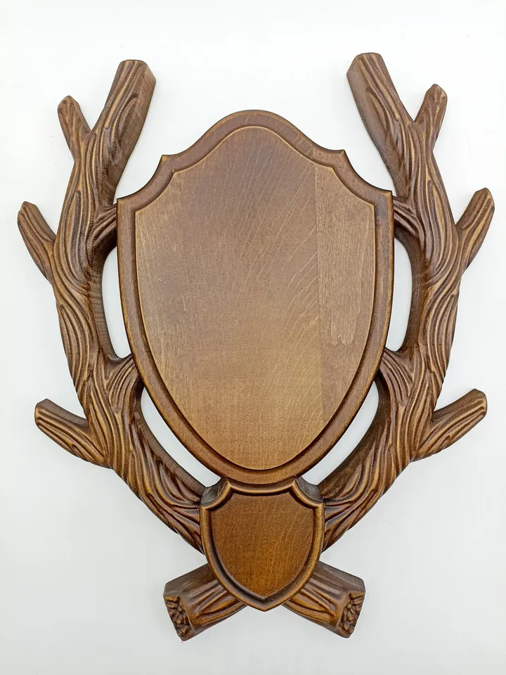 Hunters gifts, Antler Plaques, Fathers day, Plaque carved board for trophies, Wooden Carver Panel, Wooden wall decor, carved wood wall art