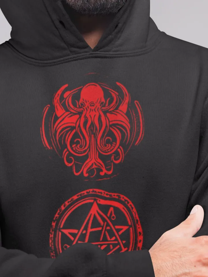 Cthulhu Idol Hoodie (Unisex) | HP Lovecraft Pullover Sweater, Call of Cthulhu Sweatshirt, Sigil of the Gateway Shirt, Eldritch Cosmic Horror