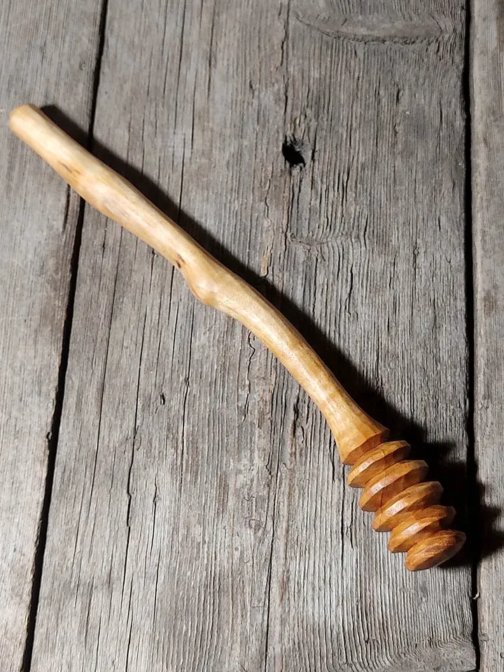 Handmade honey dipper, Wooden honey spoon, Ninth anniversary marriage gift, 9th anniversary willow wood dessert spoon