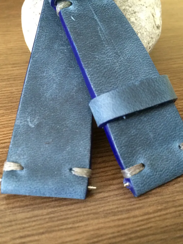 Leather Watch Strap, Leather Watch Band, Vintage watch strap, Blue watch band, 20mm strap, 19mm watch band, 20mm watch strap, FREE SHIPPING
