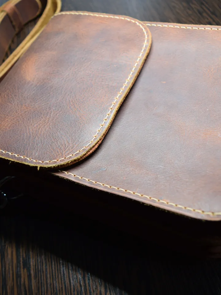 Leather shoulder Bag  - Leather Wax - Shoulder Bag - Vintage Shoulder Bag - Shoulder Bag