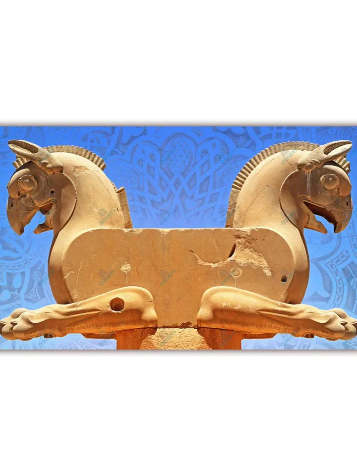 Huma Bird in Persepolis | Persian Wall Art | Iranian Wall Decor | Traditional Persian Gift | Persian Art