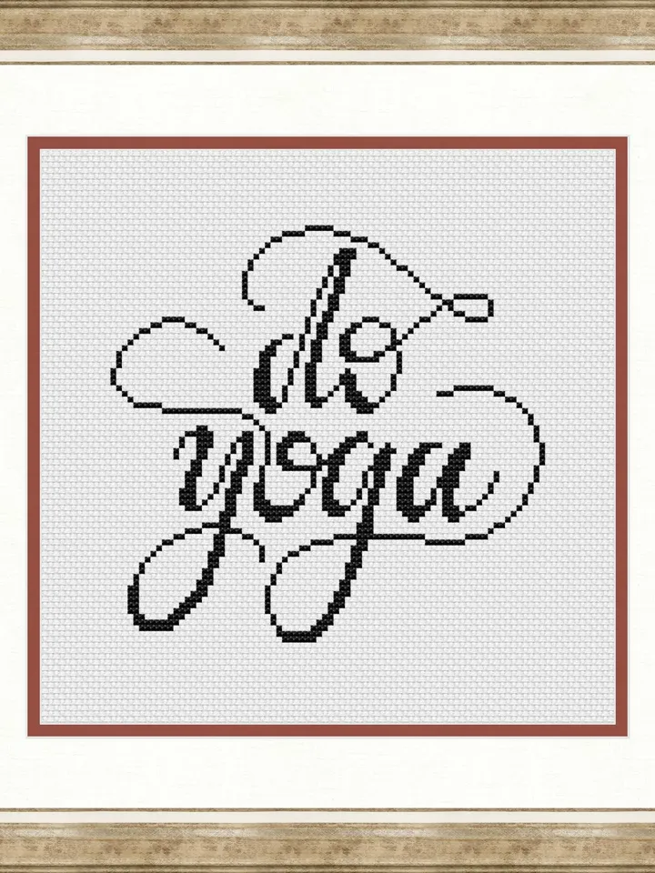 Do Yoga Cross Stitch Pattern PDF, Meditation Embroidery Pattern, Yoga Art Cross Stitch Pattern Modern, easy xstitch