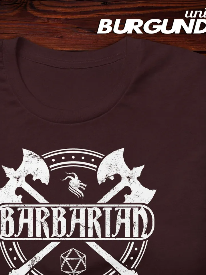 Barbarian Roleplaying T-Shirt | Unisex DnD Inspired Tshirt, War Gaming Shirt, RPG Tee, Distressed Gift for Geek