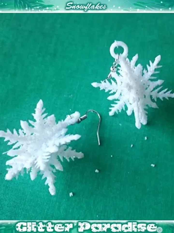 Snowflakes - Earrings - Winter Jewelry - Winter Earrings - Sonow Earrings - Retro Winter Jewelry - Snowflake Jewelry - Christmas Earrings