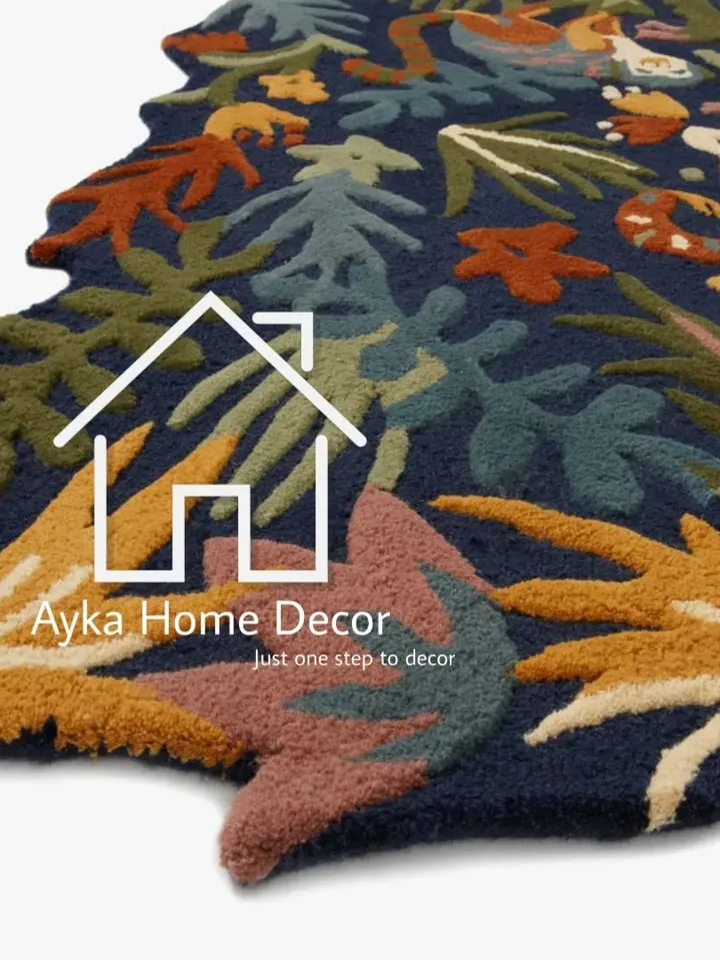 Ayka Vintage 100% Handmade Woolen Area Rug For Hall Kitchen Living Room Bed Room Bath Room Dining Room Kids Room Carpet / Christmas