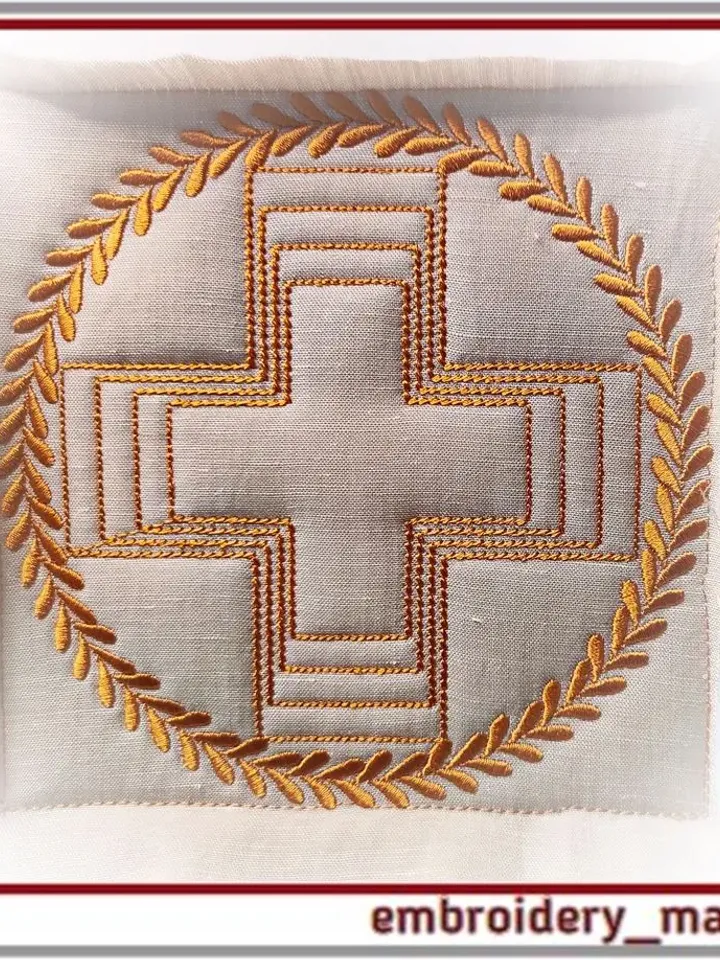 Quilt block 19 Cross in a wreath Machine embroidery design 6 sizes