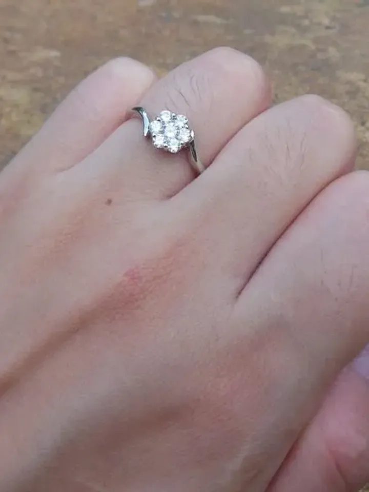 Free Shipping Solid 14K White Gold Ring / Diamond Ring