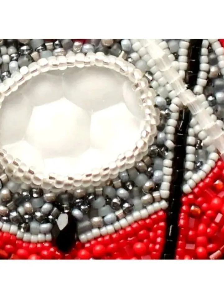 Abstract beaded pendant embroidered necklace modern seed bead jewelry abstraction