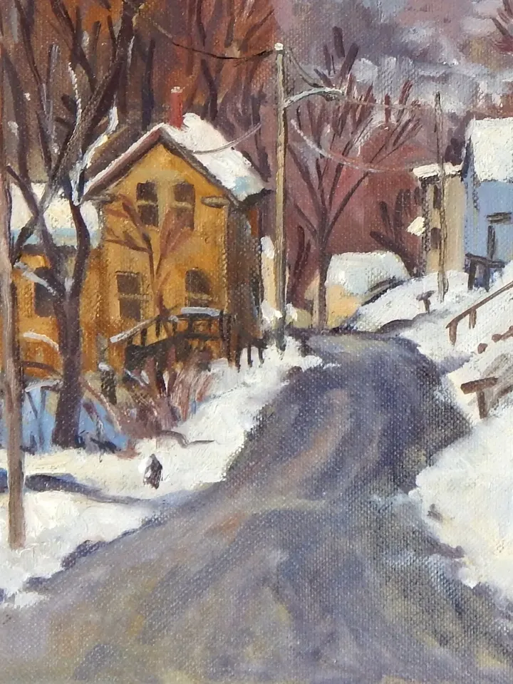 Winter Landscape Painting - Toward Vermont/Deep Snow - 14x14 Oil on Canvas, Plein Air Impressionist Fine Art, Signed Original
